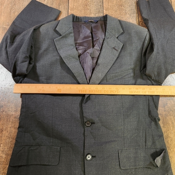 Brooks Brothers Brooksease Mens 40R Blazer Suit Jacket Sport Coat Gray 100% Wool - Picture 7 of 10